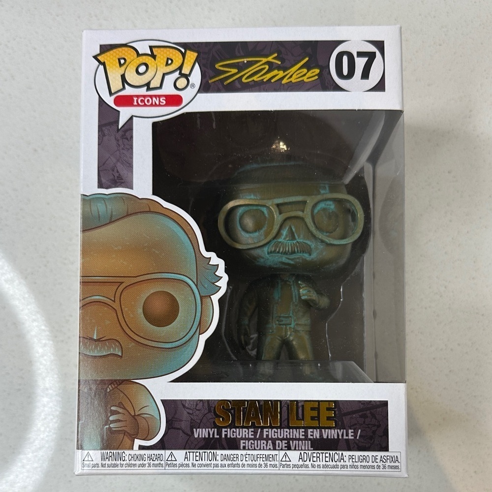 Funko Pop Stan Lee #07 Icons Patina Edition Marvel Creator Vinyl Figure